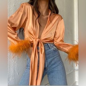 Rumoured Orange Cross Top